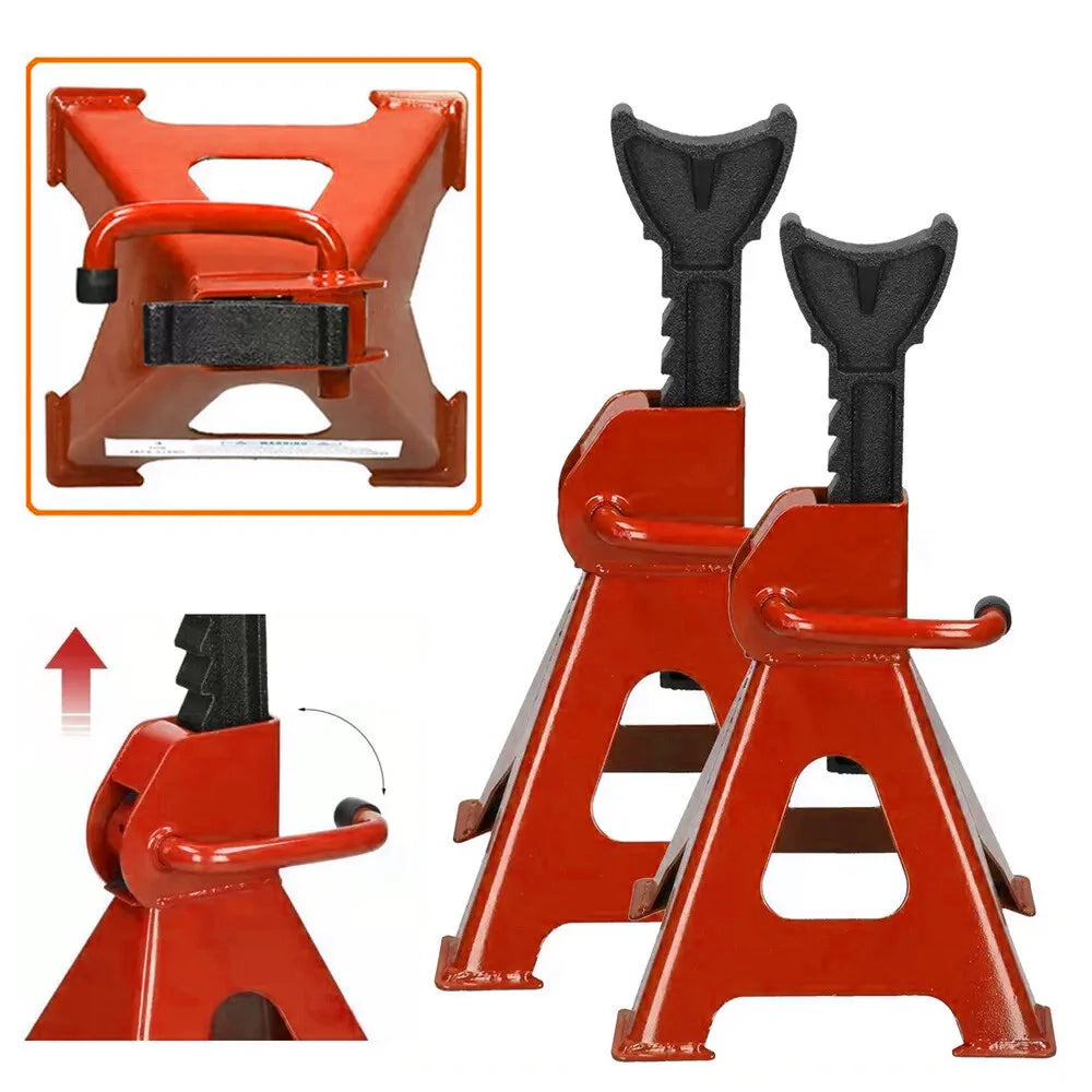 2Pcs 3 Ton Heavy Duty Axle Stands Floor Jack Lifting Capacity Stand Car Caravan