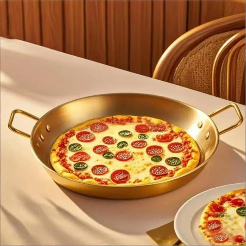 3pcs Stainless Steel Double Ear Seafood Rice Pot Frying Pan Crayfish Plate Pan