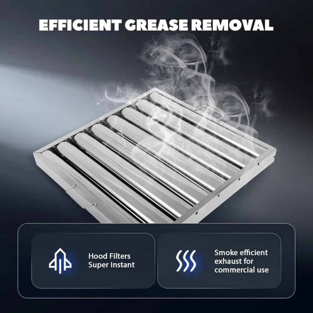 Canopy Grease Baffle Filter Stainless Steel Kitchen Extraction Hood 495x495mm