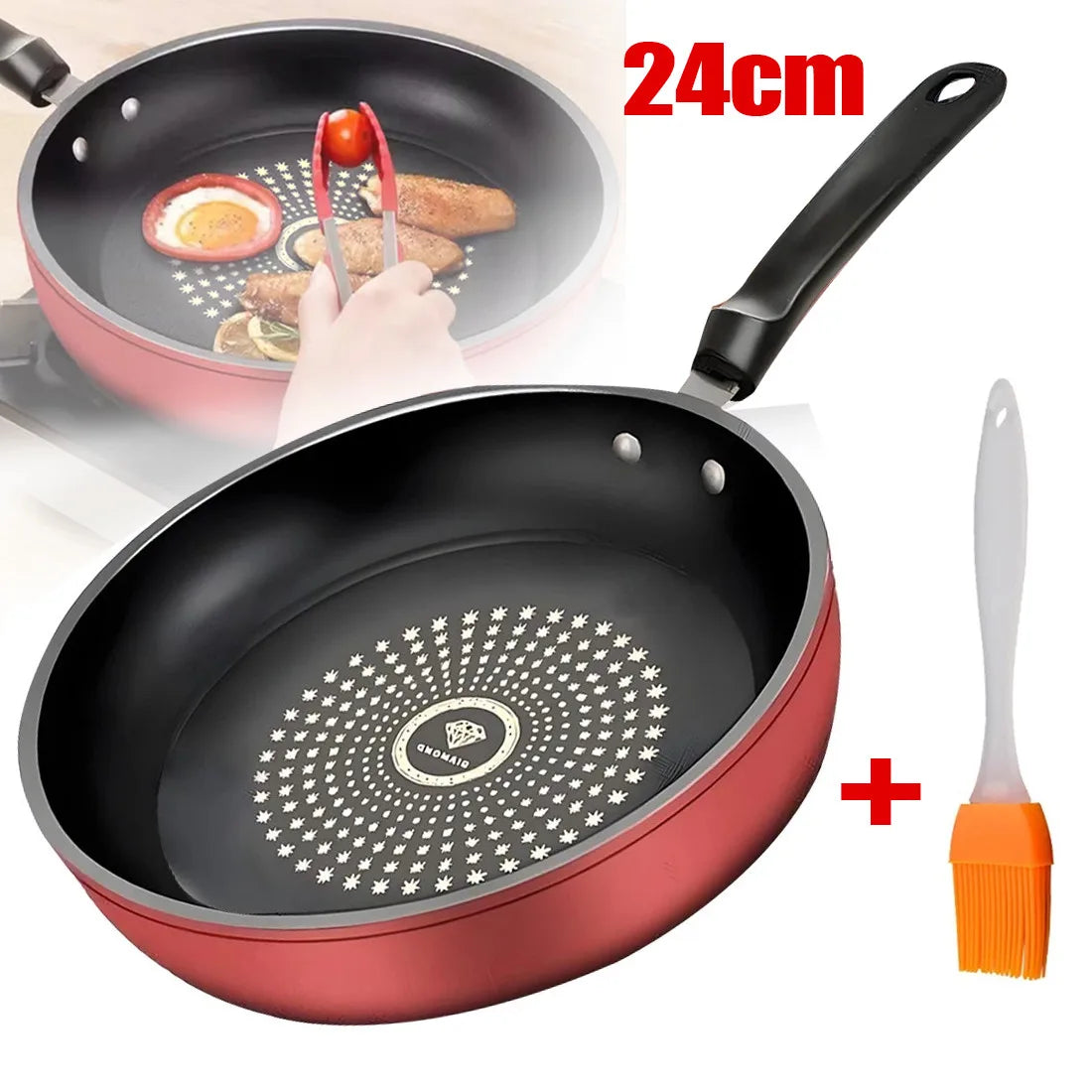 Frying Pan Non Stick 24cm Frying Pan Diamond,Easy to clean, Induction Compatible