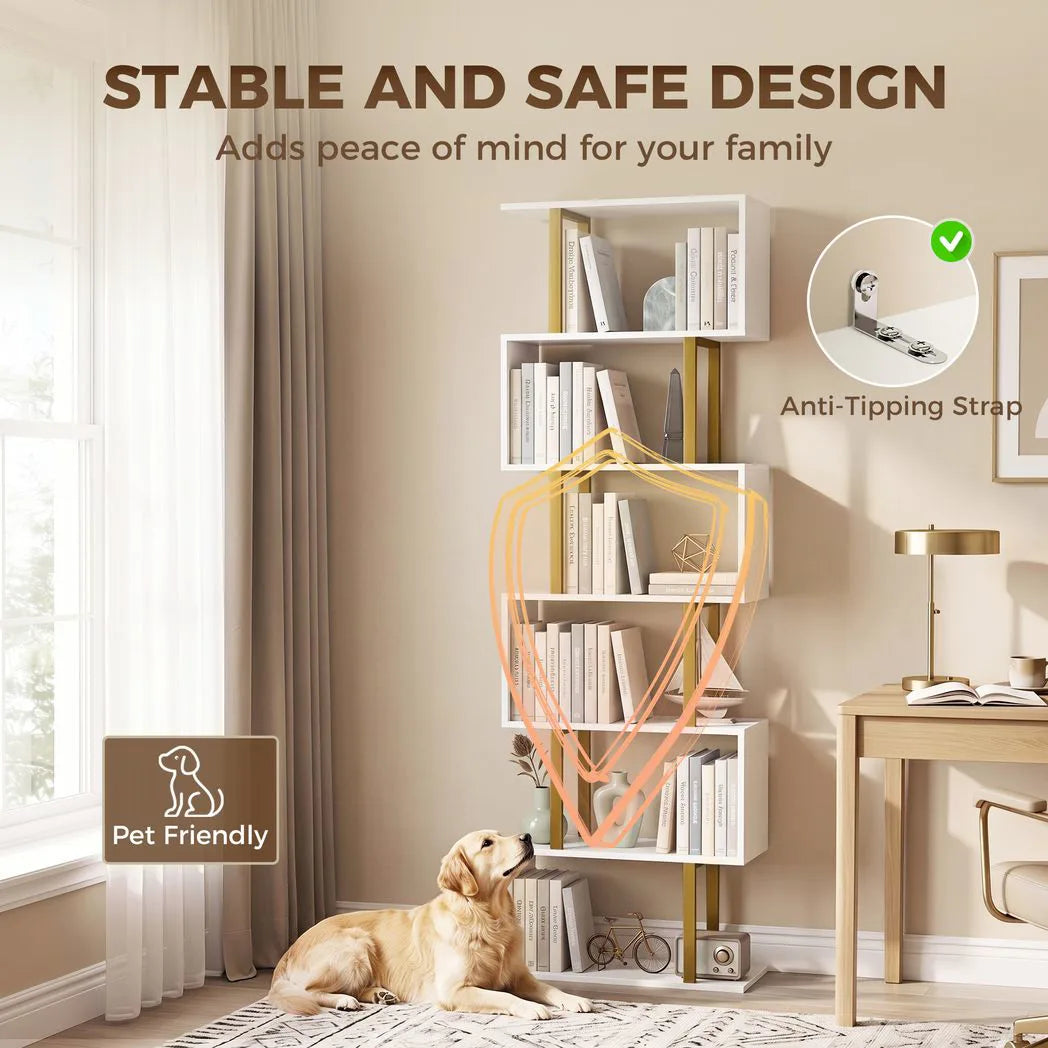 HOMCOM standing units free bookshelves industrial case bedroom