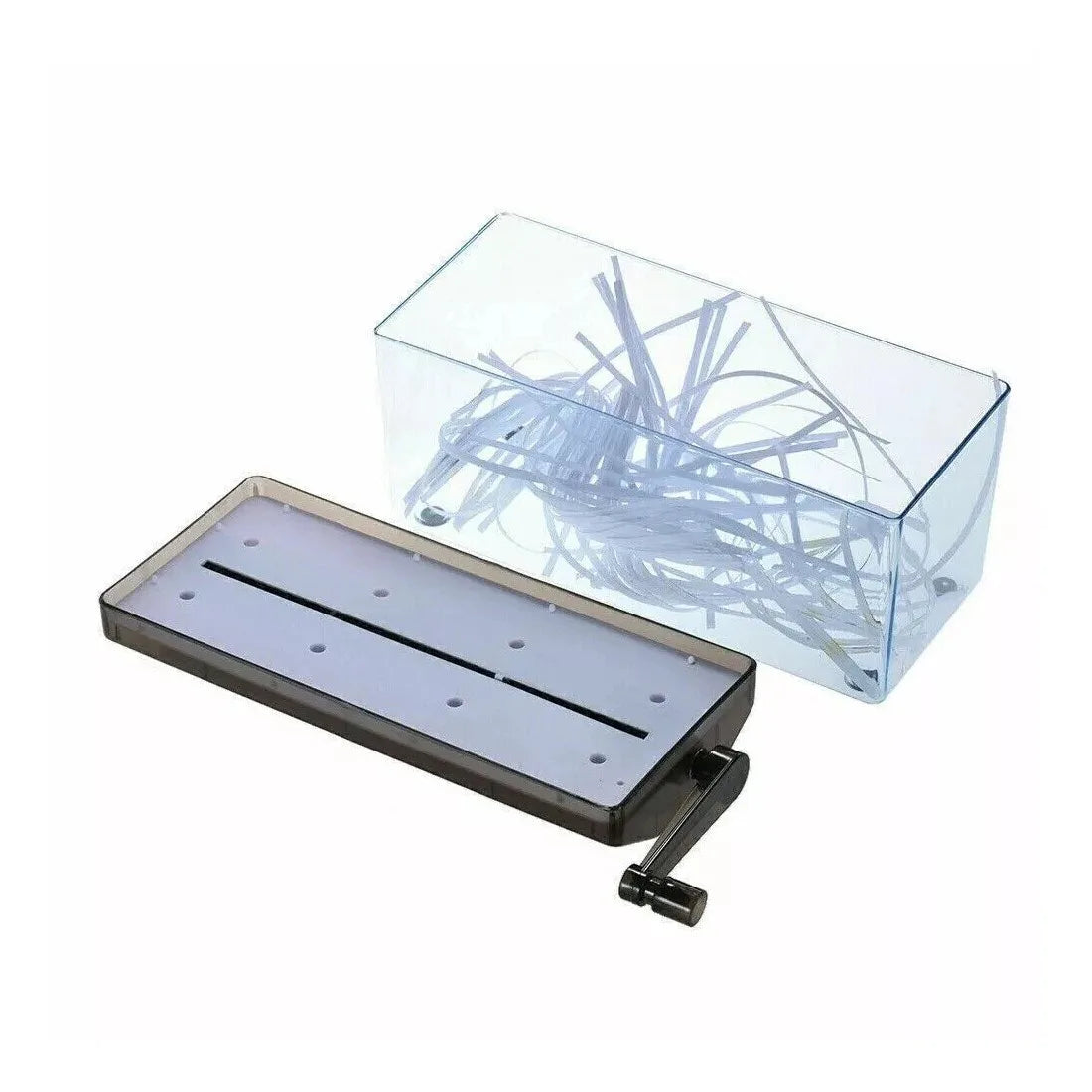 NEW Hand Manual Desktop Office A4 Paper Shredder Strip Cut Shredding w/ Wastebasket UK