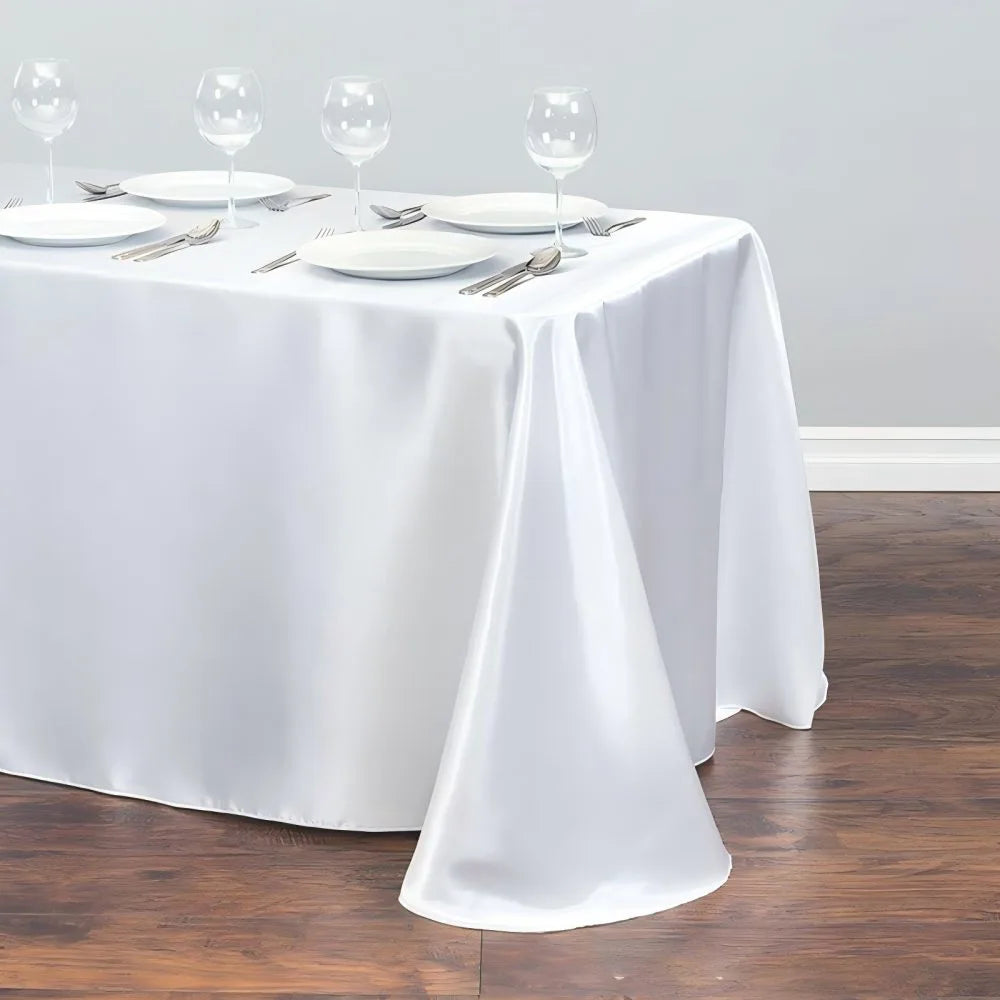 Tablecloth Table Cover Cloth Rectangular Tablecloth Rectangle Wedding Tablecloth-White