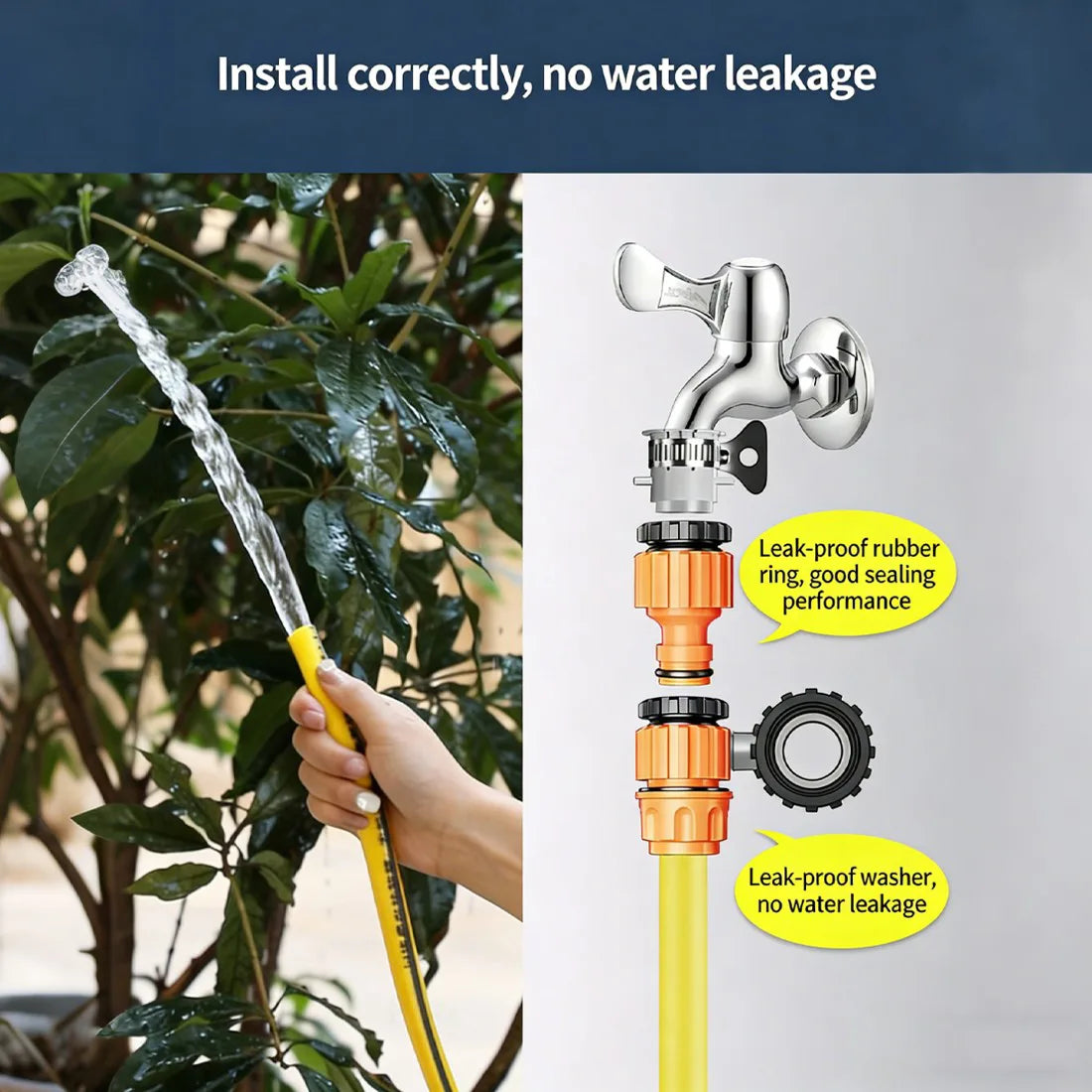 Heavy Duty Garden Hose Pipe Reel Reinforced Anti-kink Outdoor Hosepipe-20M