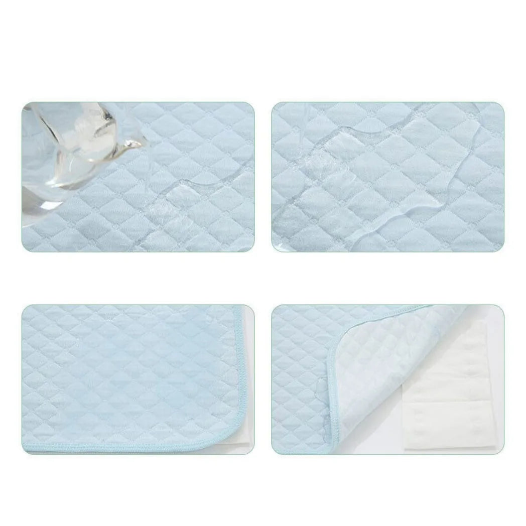 Washable Reusable Absorbent Incontinence Bed Pads Mats Sheet Mattress Protector-Light Pink-80*100cm