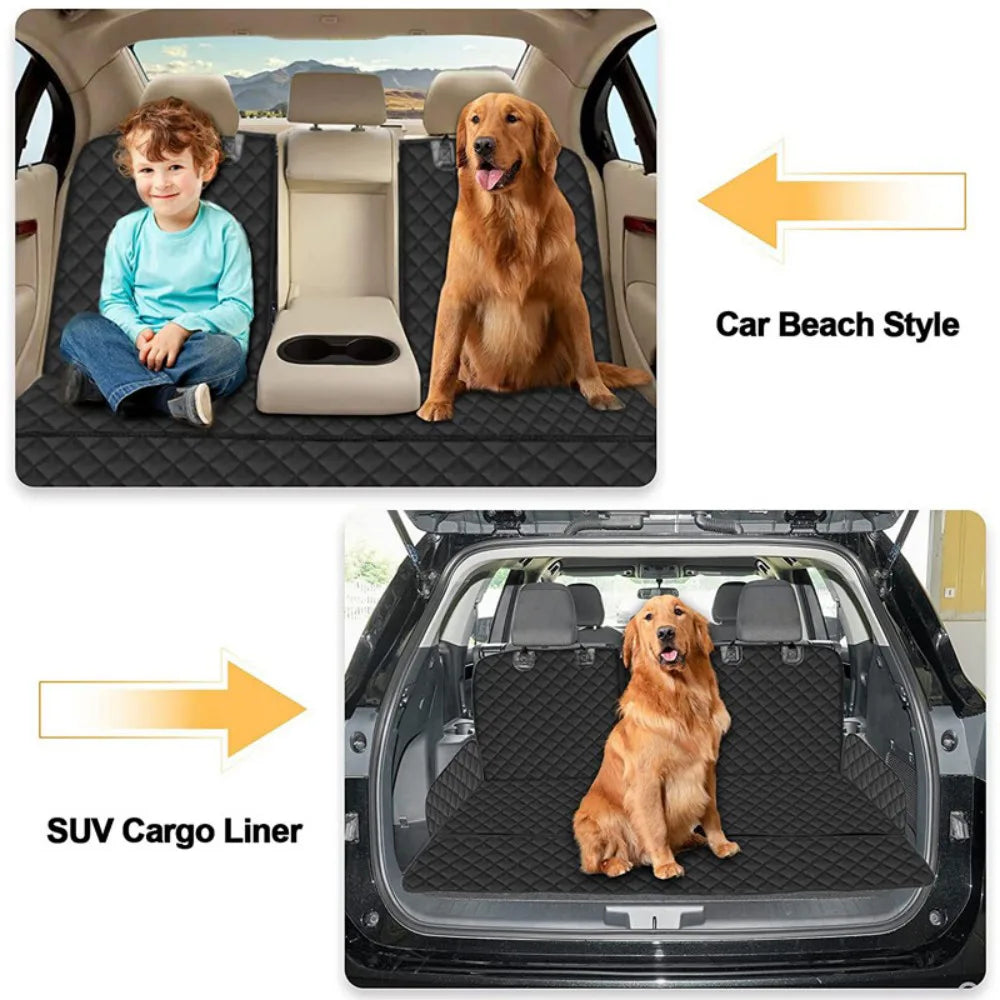 Waterproof Rear Dog Car Seat Cover Back Seat Protector for Dogs Black