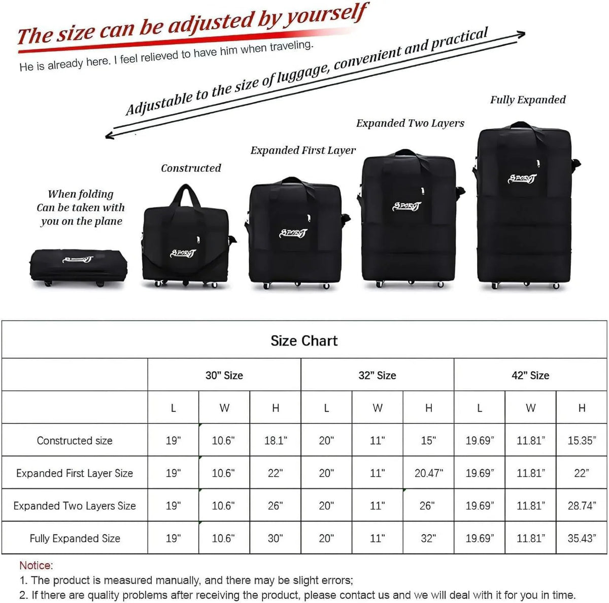 42" Extra Large Lightweight Luggage Trolley Suitcase Travel Bag Handbag BAG NEW