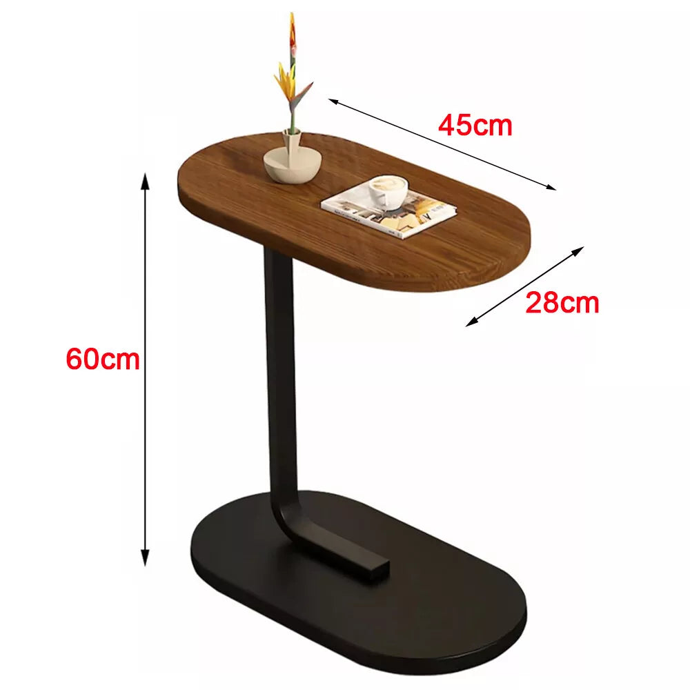 Small C-shaped Table End Table for Sofa Side Table Nightstand for Bedroom Modern