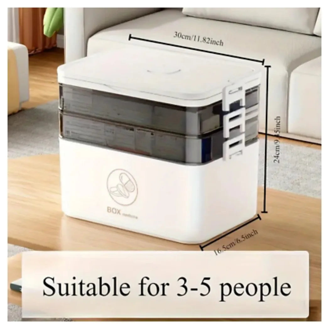 3-Layer Medicine Cabinet Family Storage Dustproof Large Capacity Case Organizer