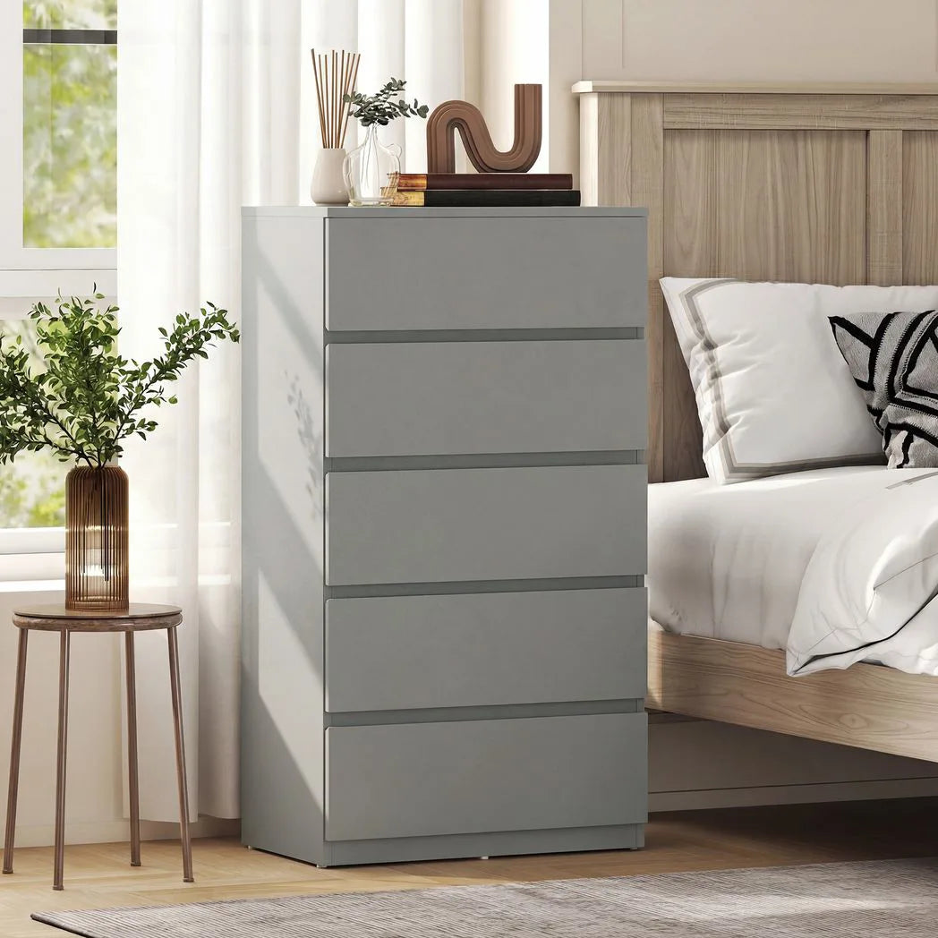 HOMCOM Chest of Drawers, 5-Drawer Storage Cabinets, Modern Dresser, Storage Drawer Unit for Bedroom