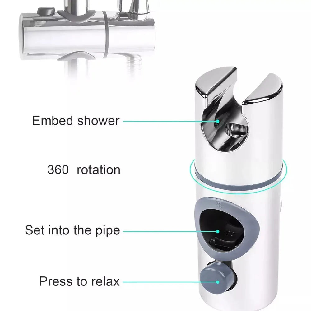 Bathroom Shower Kit Twin Head  Square Fixed Head Riser Rail Bath Mixer Tap Set
