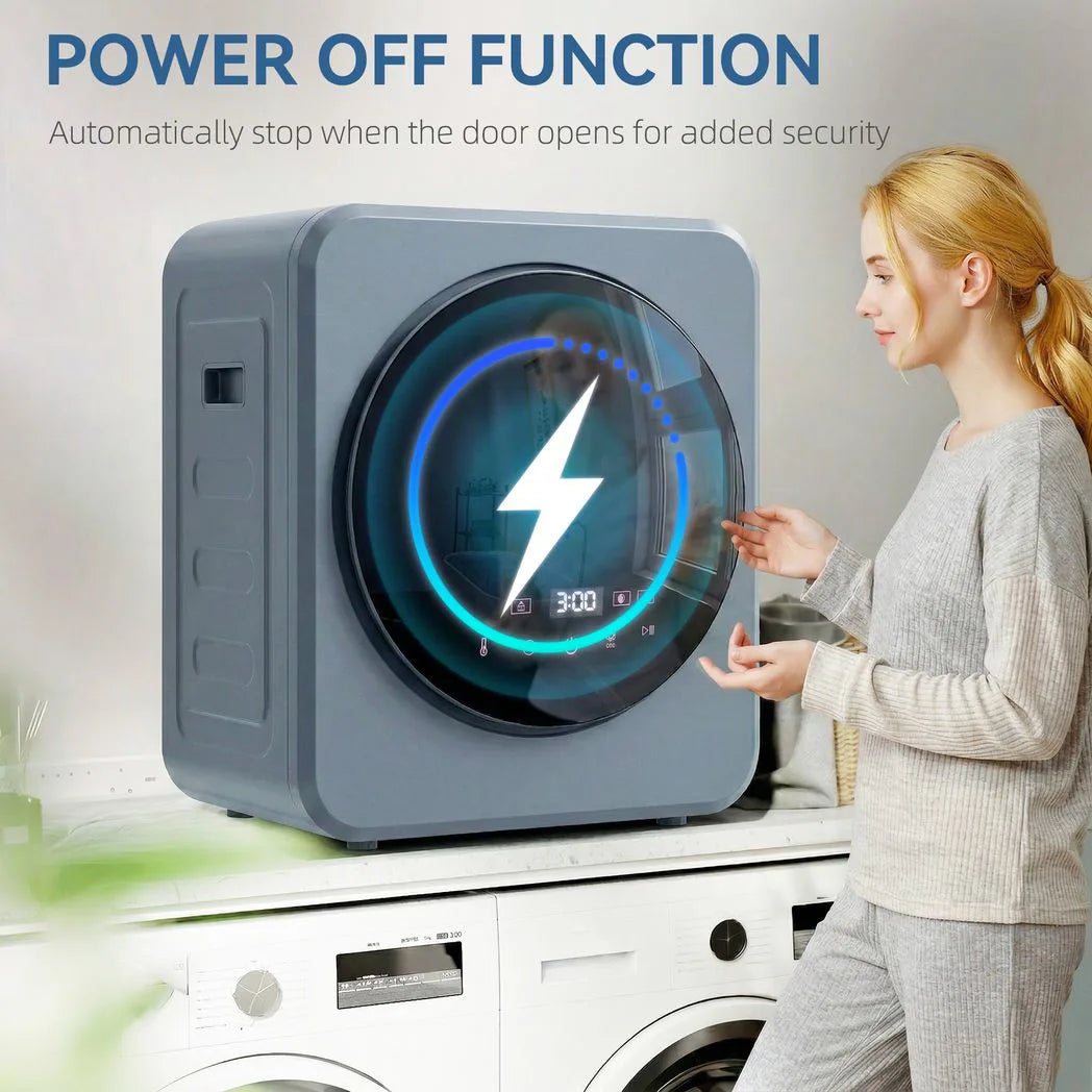 HOMCOM Vented Tumble Dryer, 4 kg Front Tumble Dryer with Stainless Steel Tub, 800W Compact Freestanding Grey