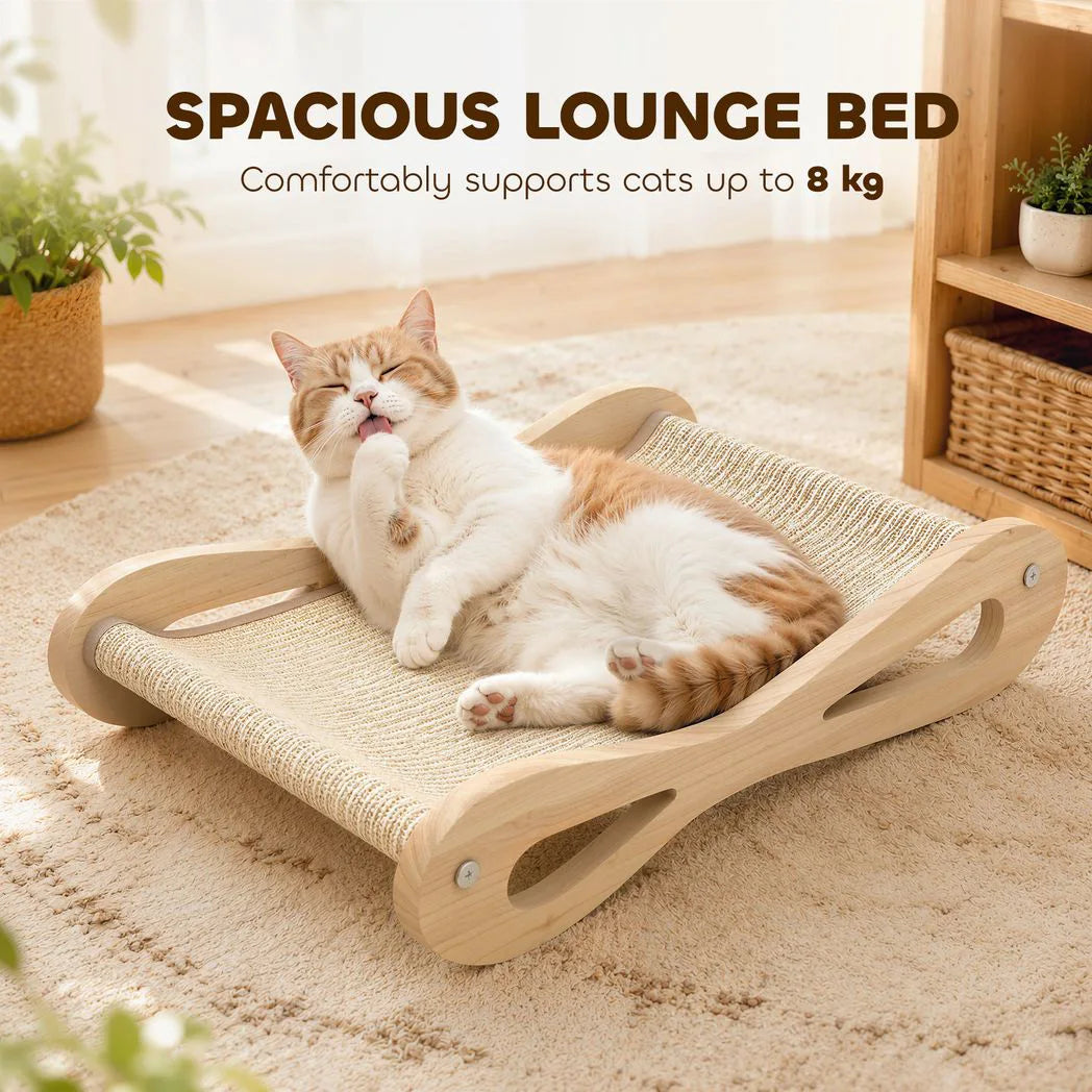 PawHut 2 in 1 Sisal Cat Scratcher Bed Cat Scratching Board and Lounger 60 x 35 x 13 cm Cream White