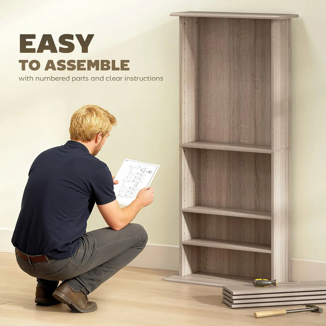HOMCOM 360 CD Storage Unit - Natural Wood Finish