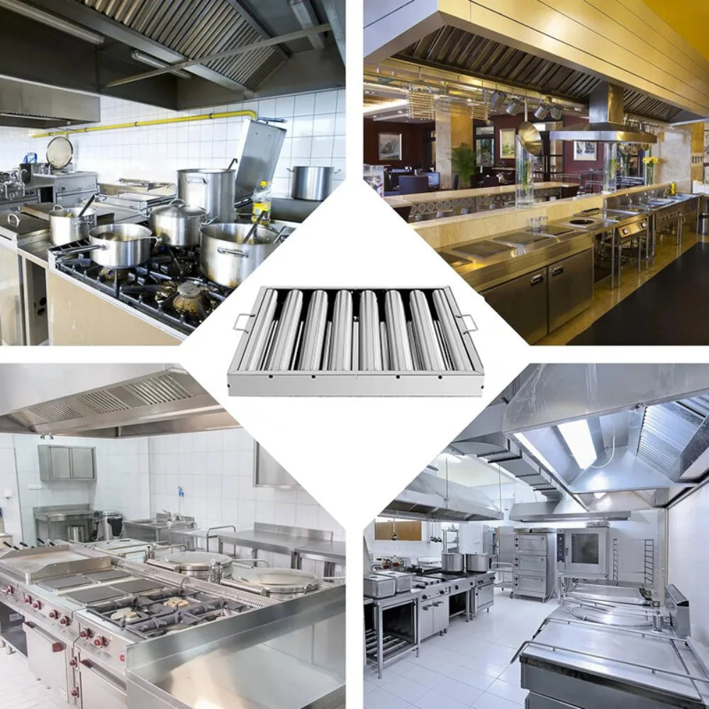 Canopy Grease Baffle Filter Stainless Steel Kitchen Extraction Hood 495x495mm