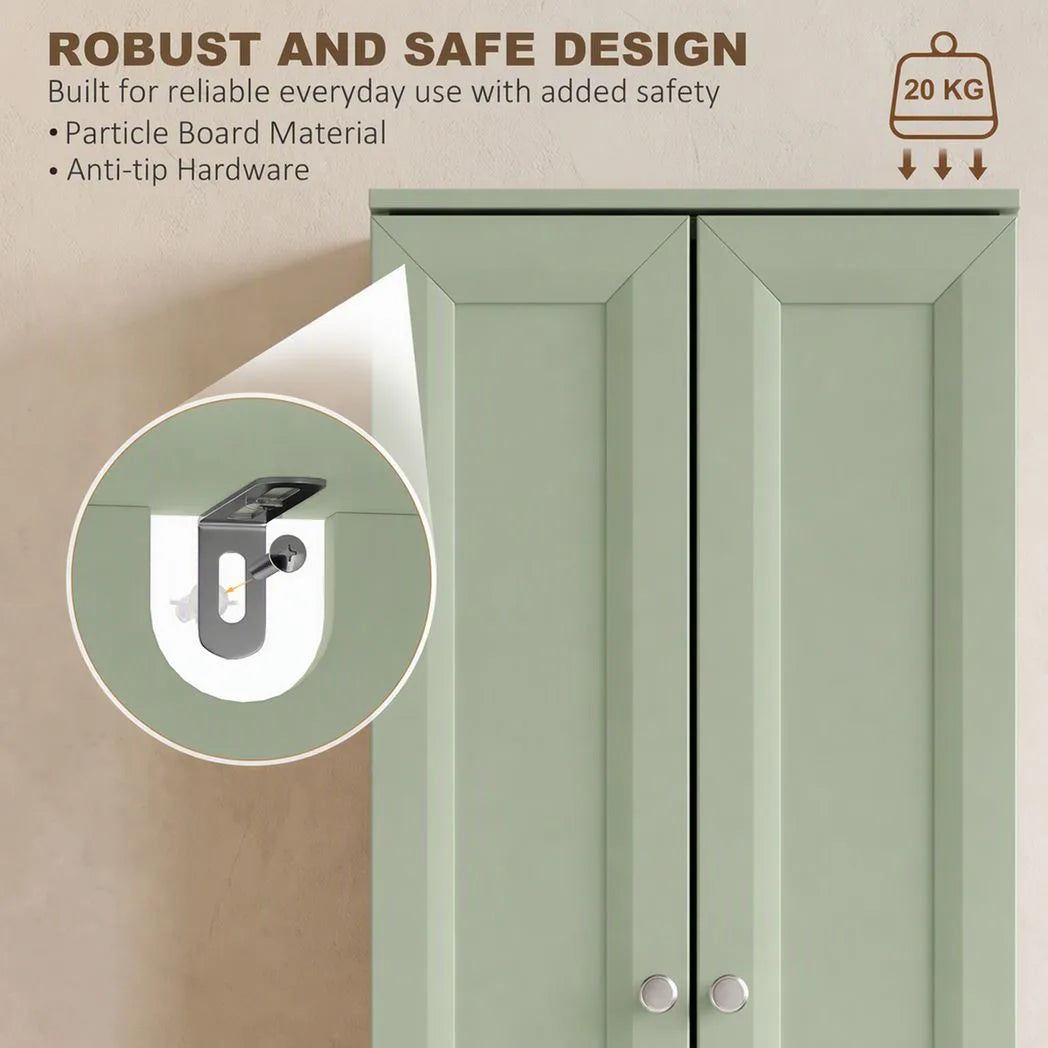 HOMCOM Narrow Bathroom Cabinet, Slim Storage Cabinet with 2 Doors & 4 Tiers, Freestanding Narrow Cupboard