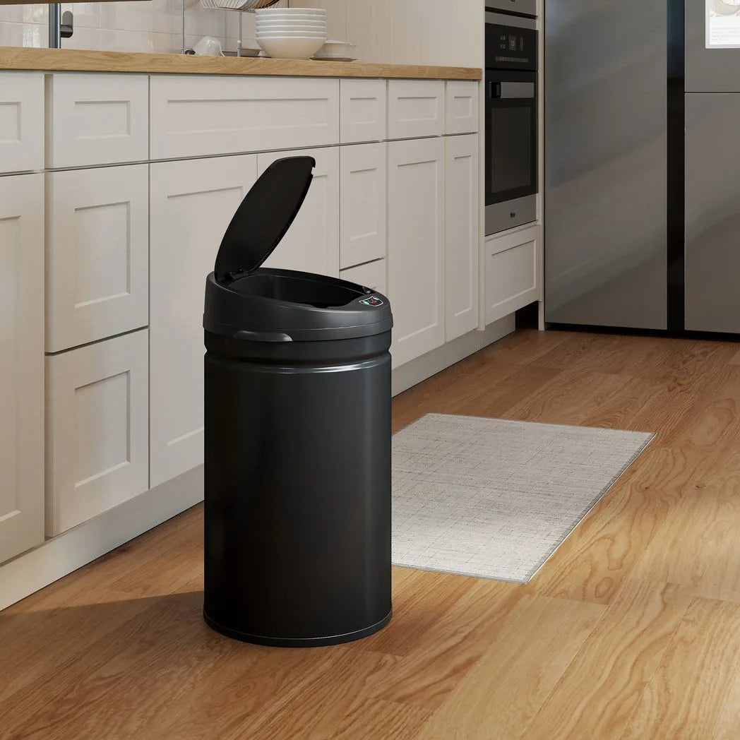 HOMCOM 30L Stainless Steel Sensor Bin - Black