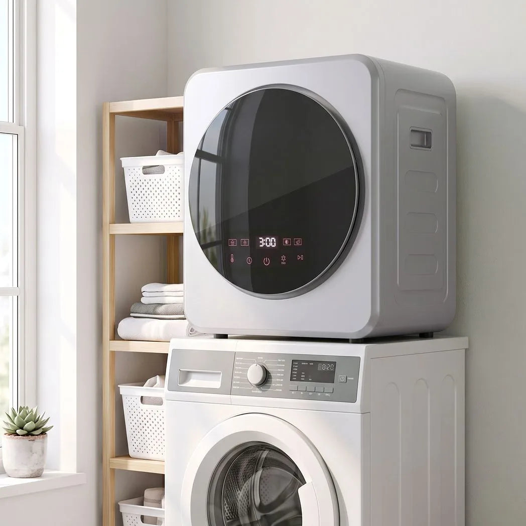HOMCOM Vented Tumble Dryer, 4 kg Front Tumble Dryer with Stainless Steel Tub, 800W Compact Freestanding, Silver