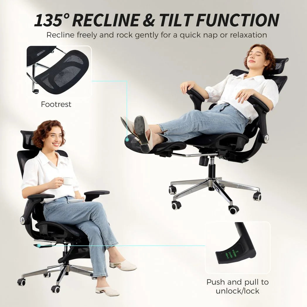 HOMCOM Ergonomic Office Chair, High Back Mesh Desk Chair, Black