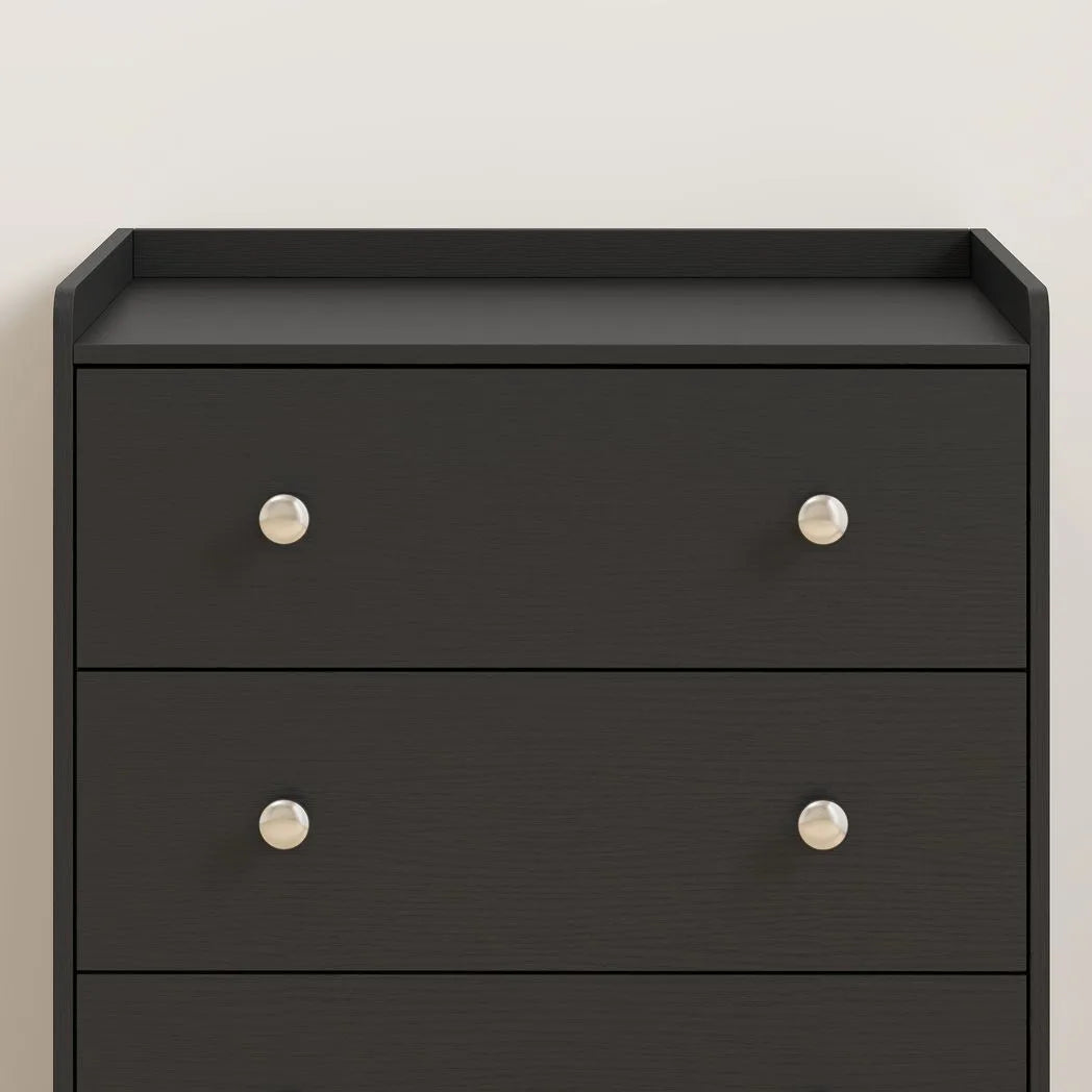 HOMCOM 4 Drawer Chest of Drawers, Modern Dresser for Bedroom, Storage Cabinet for Living Room Entryway, Black Wood Effect