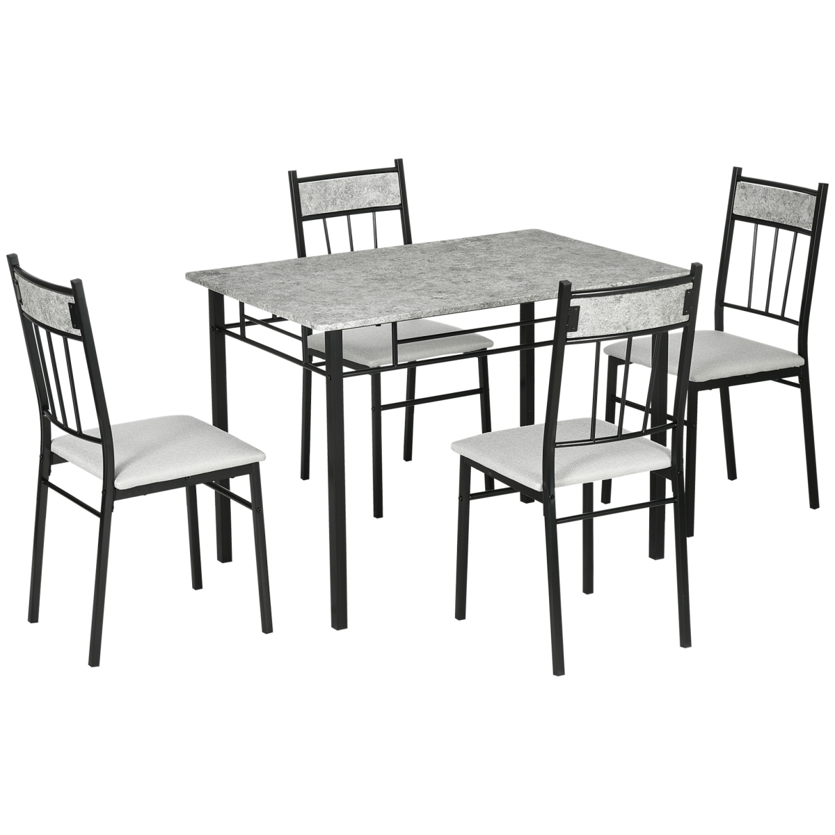 cortex-london-york-five-piece-marble-effect-dining-set-four-chairs