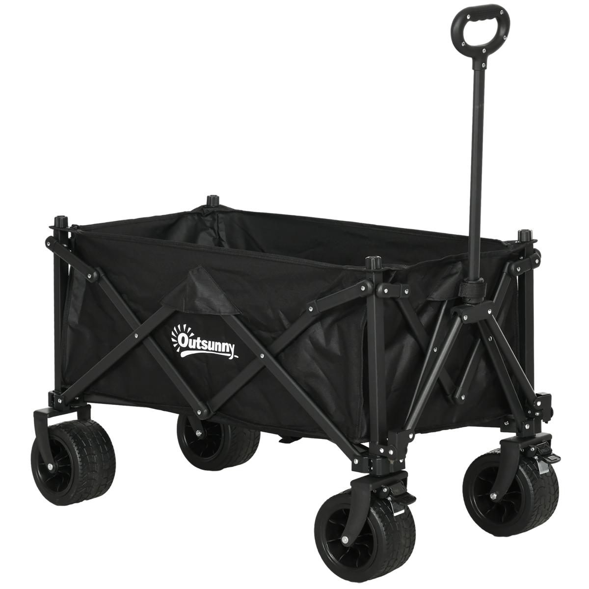 cortex-london-windsor-110l-foldable-garden-cart-outdoor-utility-wagon-black