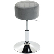 HOMCOM Bar Stool Adjustable Swivel Chair Velvet-Feel Seat 1 Piece, Grey