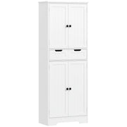 HOMCOM Tall Bathroom Cabinet, Freestanding Bathroom Storage Cabinet with Drawer, Shelves and Doors, 60 x 30 x 160 cm, White