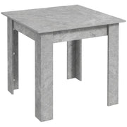 HOMCOM Square Dining Table, Modern Small Dining Table with Faux Cement Effect, Space Saving, Cement Grey
