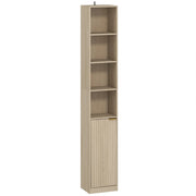 HOMCOM Bookcase Adjustable Shelf Bookshelf Anti-Tip Hardware 6-Tier Storage Cabinet Oak Wood Effect