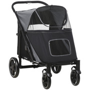 cortex-london-windsor-foldable-dog-pram-universal-wheels-grey-black