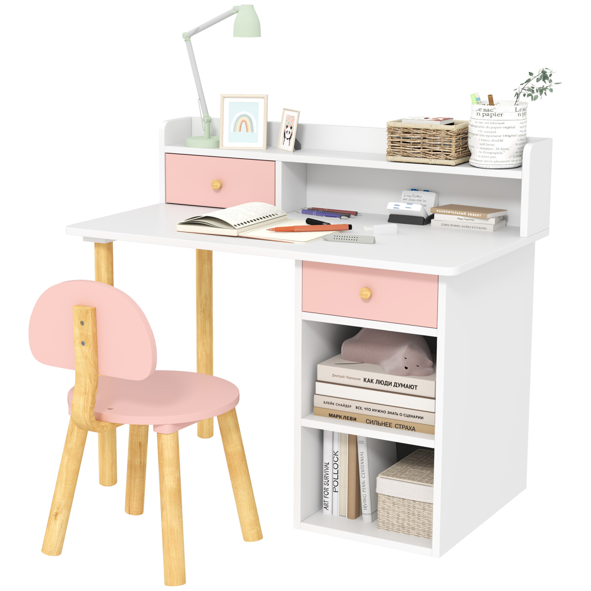 cortex-london-windsor-pink-kids-study-desk-and-chair-set-mdf