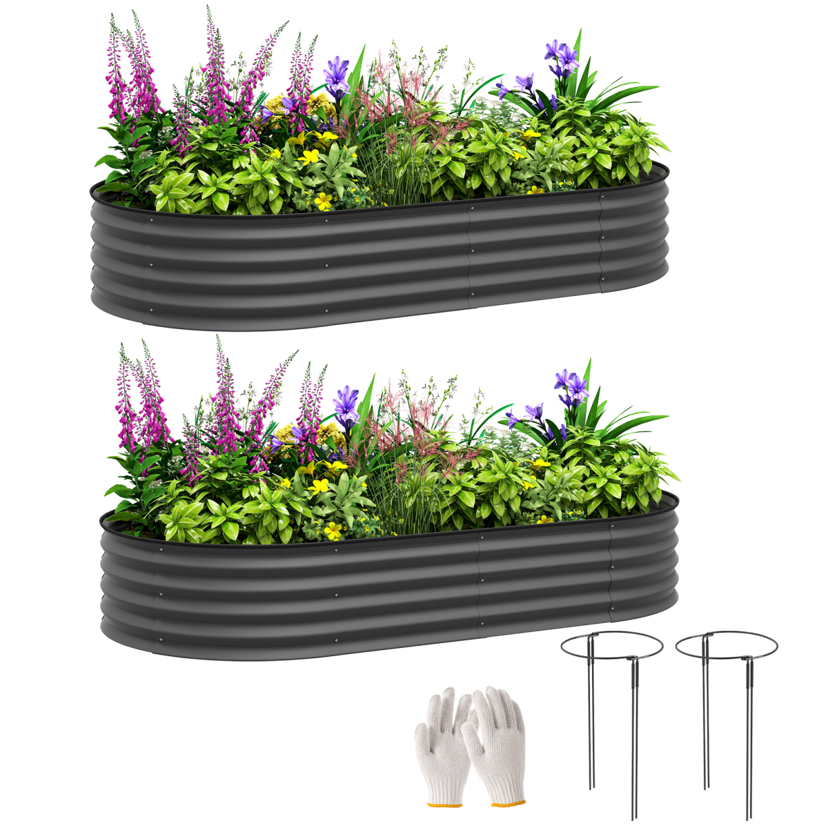 cortex-london-windsor-raised-garden-planters-set-of-2-metal-plant-stakes-dark-grey