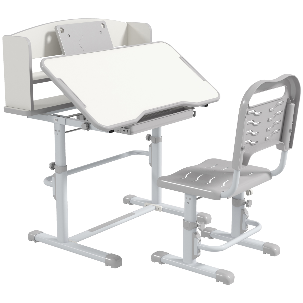 cortex-london-windsor-adjustable-kids-desk-chair-set-with-drawer-bookshelf-grey