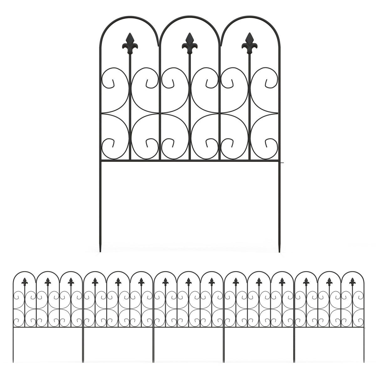 cortex-london-windsor-5-piece-garden-metal-border-edging-fence