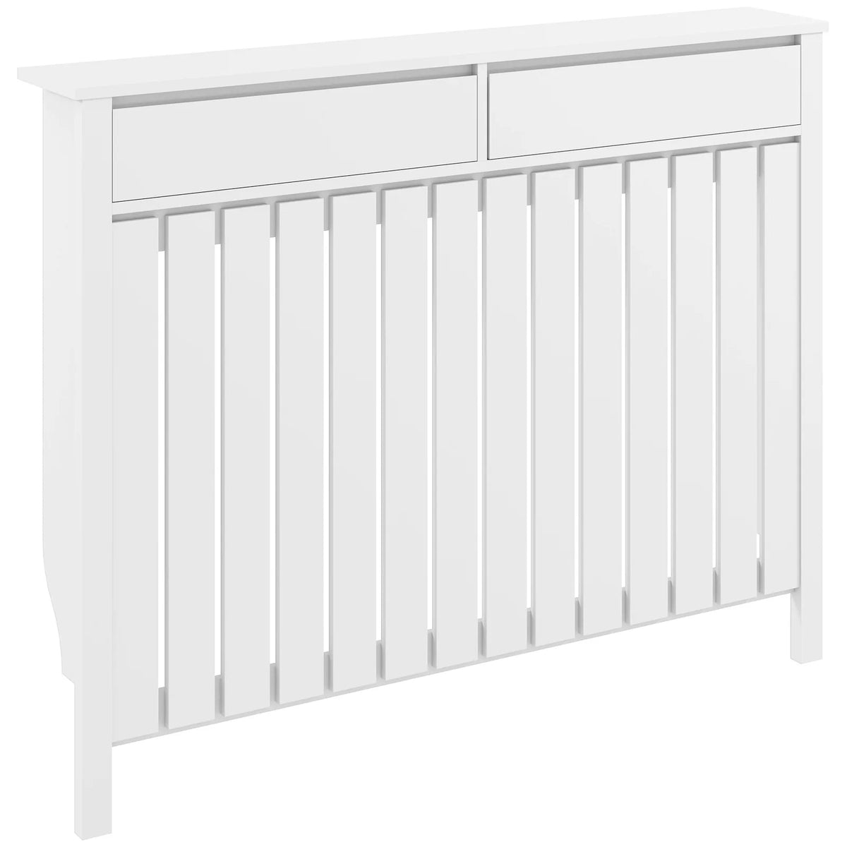 HOMCOM 93 x 119cm Rustic-Look Radiator Cover - White