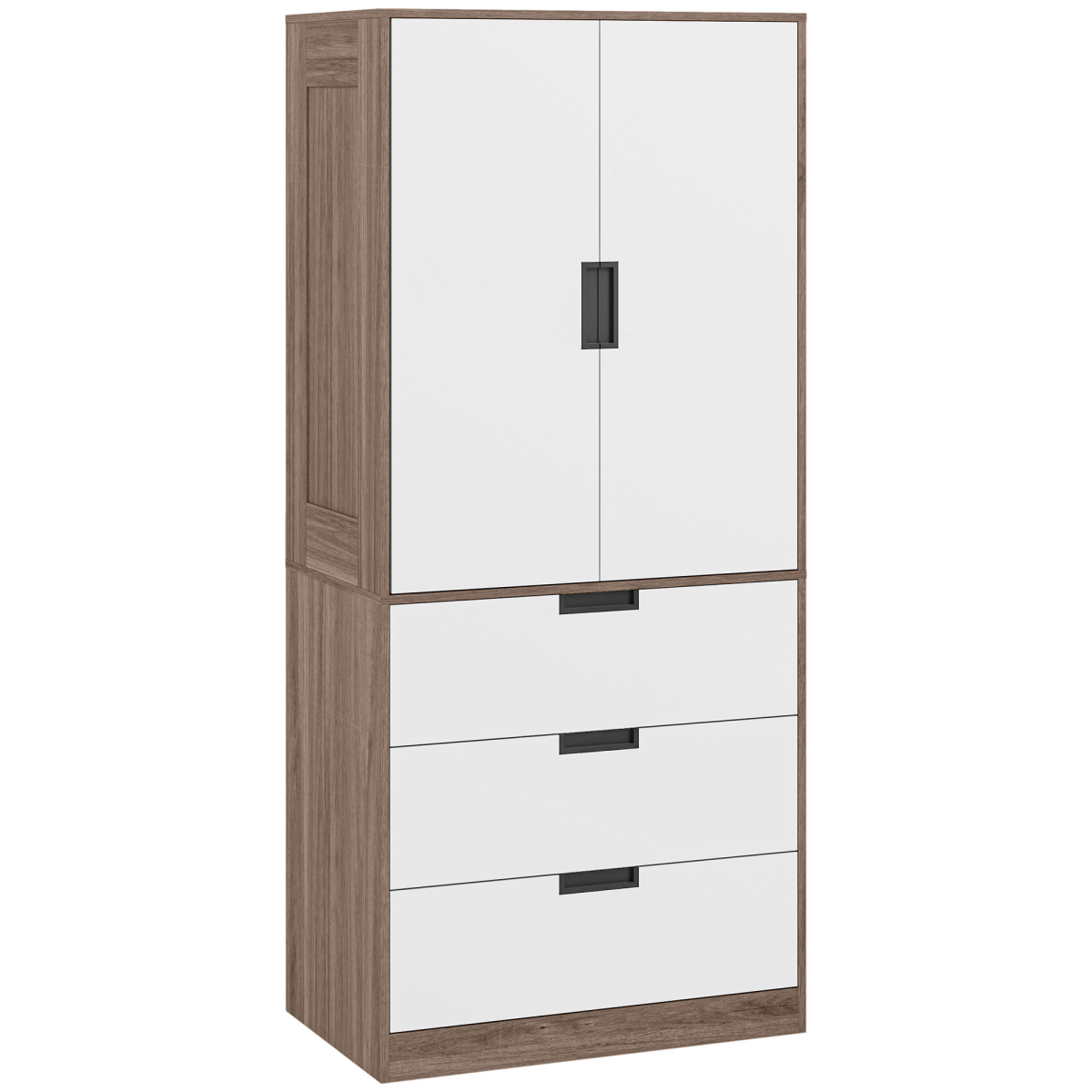 cortex-london-windsor-brown-two-door-wardrobe-three-drawers-hanging-rail
