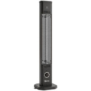 Outsunny 2000 W Electric Infrared Patio Heater with Cover, Free Standing/Wall Mounted IP65 Outdoor Garden Heater, Black