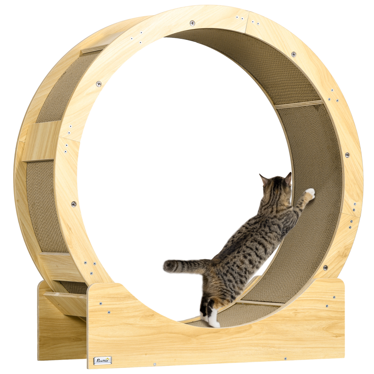 cortex-london-windsor-oak-cat-exercise-wheel-with-brake-scratching-pads