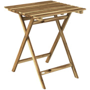 Outsunny Outdoor Coffee Table Foldable Wooden Garden Table for Patio Balcony Natural Wood