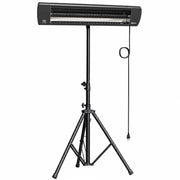 Outsunny 2500 W Electric Infrared Patio Heater, IP65 Outdoor Garden Heater with Tripod, 3 Heat Settings, 24H Timer, Black