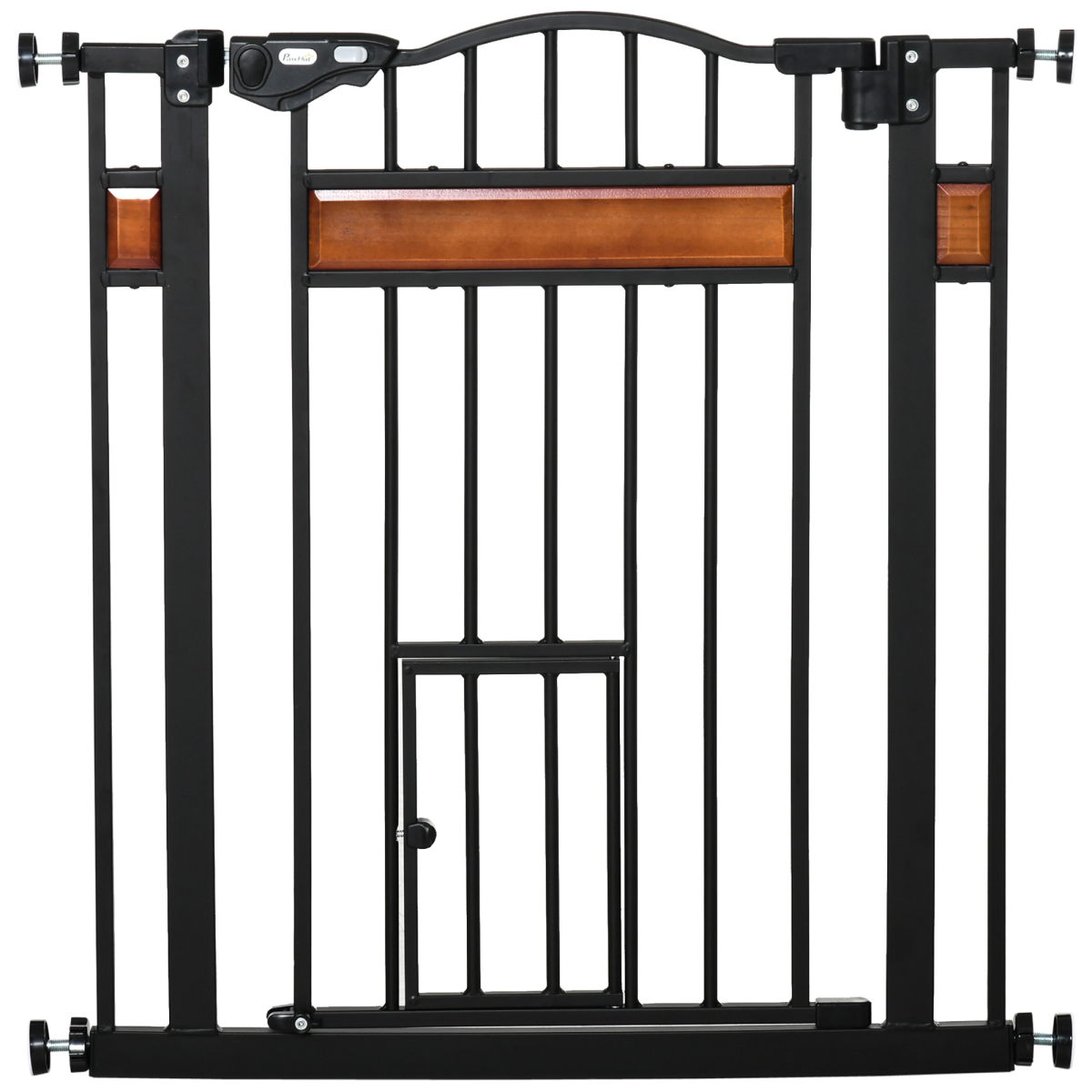 cortex-london-windsor-auto-close-pet-safety-gate-cat-door-pine-decor-74-80cm-pawhut