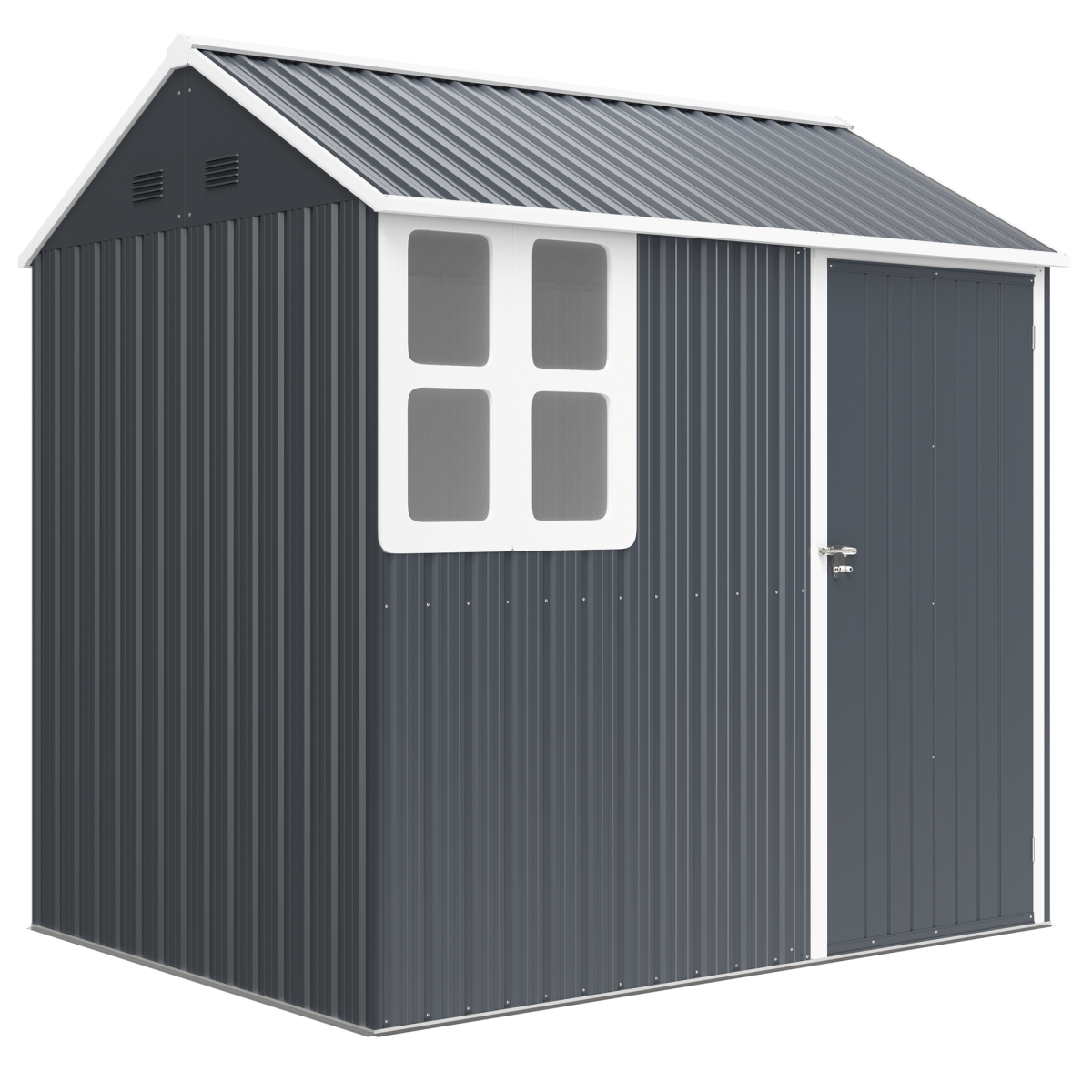 cortex-london-windsor-galvanised-steel-storage-shed-7x6ft-dark-grey-white