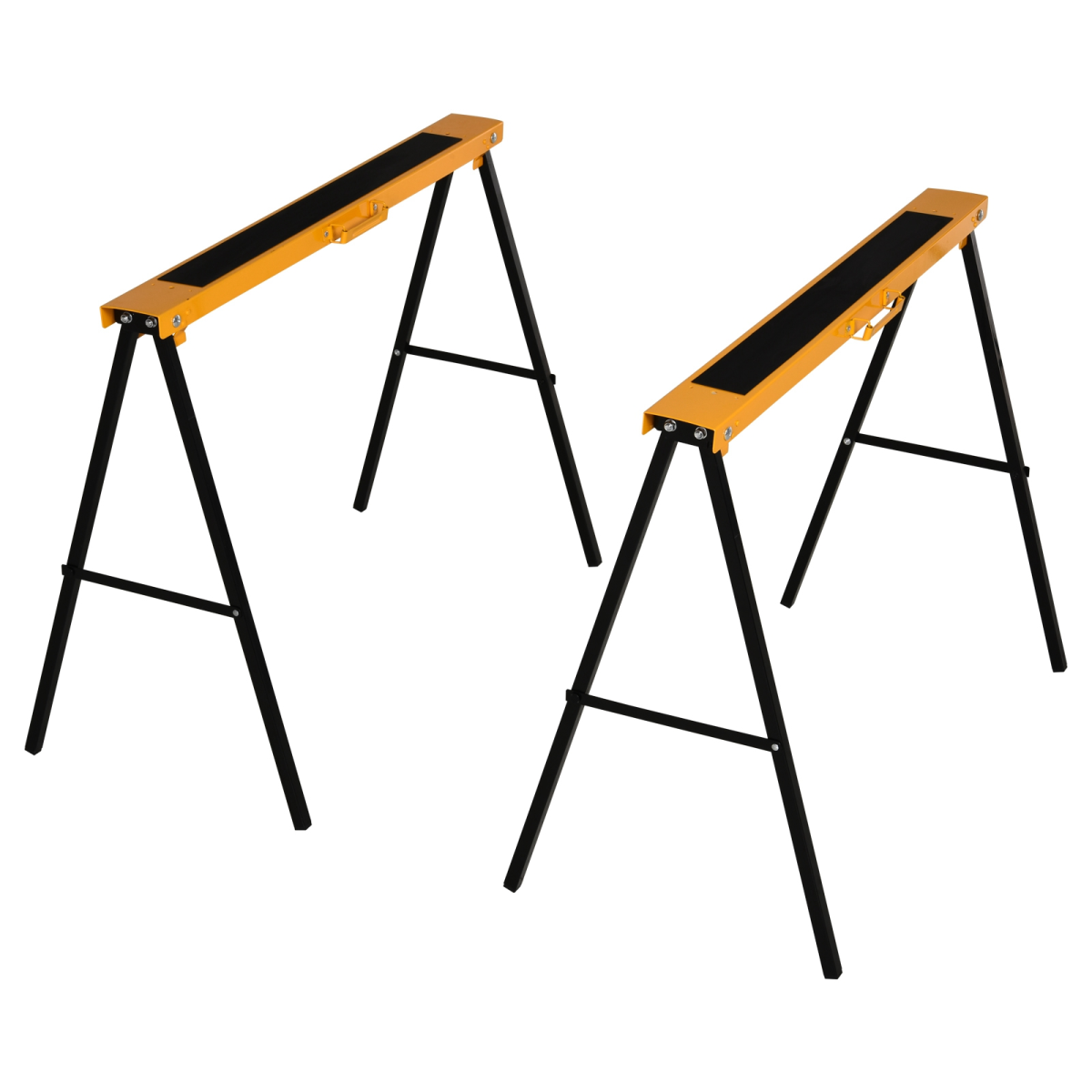 Steel Non-Slip 2-Peice Saw Horse Black/Yellow