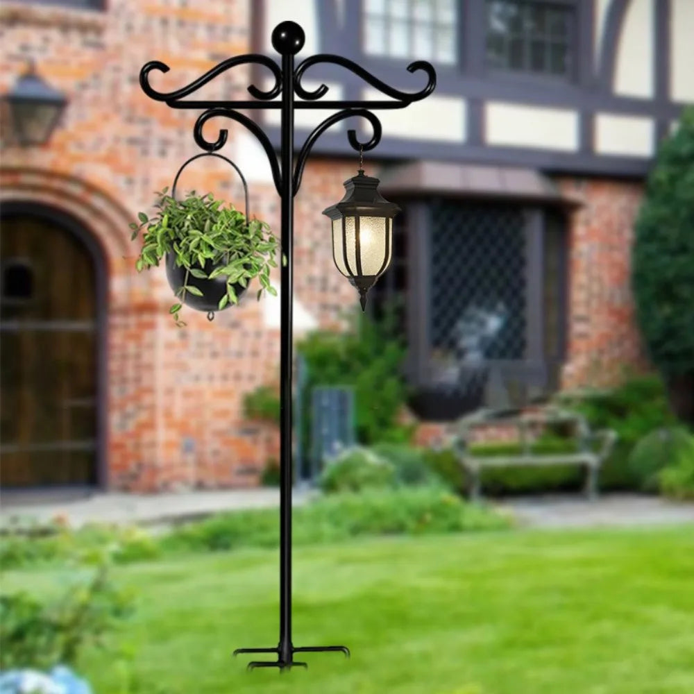 Bird Feeder Pole Stand,193cm Adjustable Feeding Station Hanging Hook, Heavy Duty