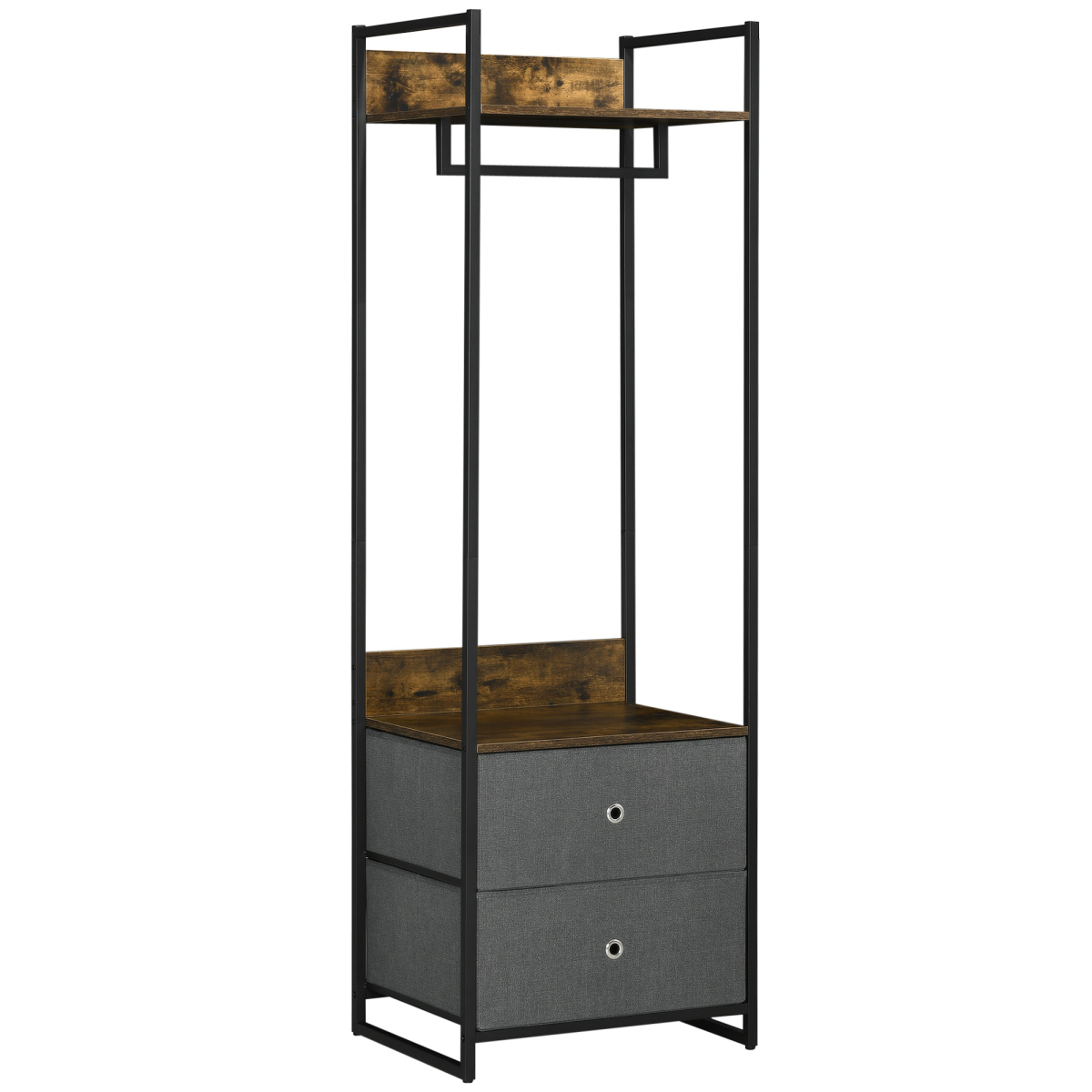 cortex-london-bath-garment-rack-two-fabric-drawers-rustic-brown