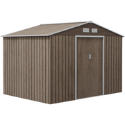 cortex-london-windsor-galvanised-steel-garden-shed-locking-door-light-brown