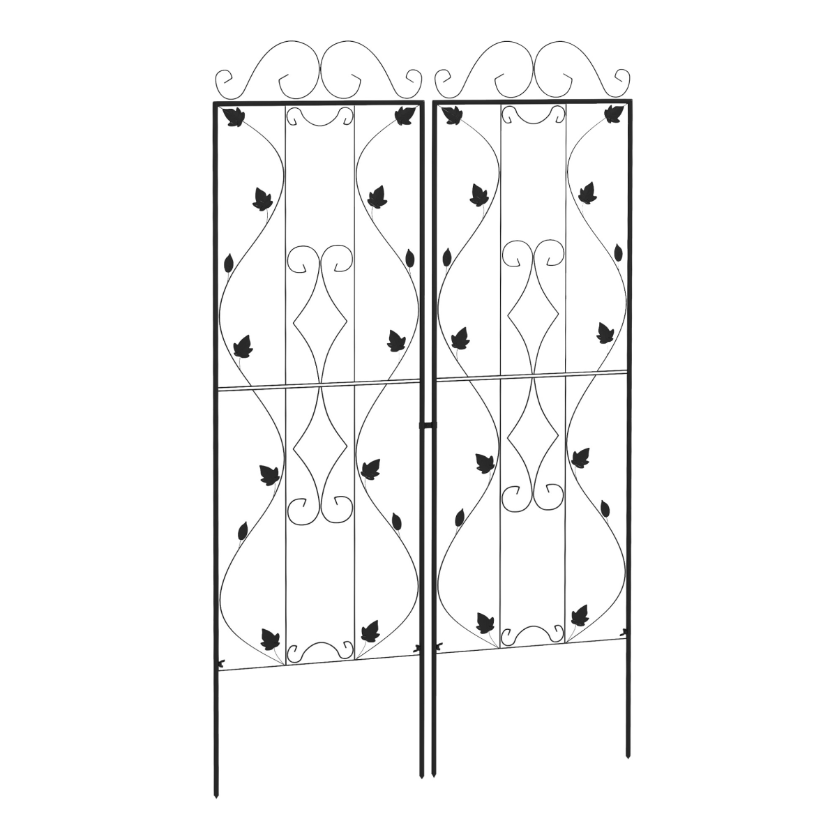 cortex-london-york-leaf-design-steel-garden-trellis-set-black