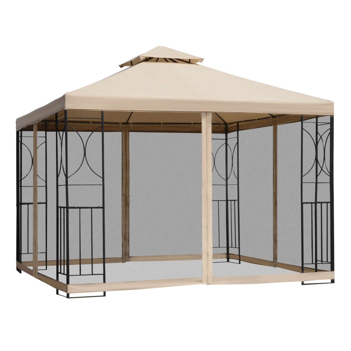 cortex-london-windsor-3x3m-two-tier-outdoor-gazebo-with-netting