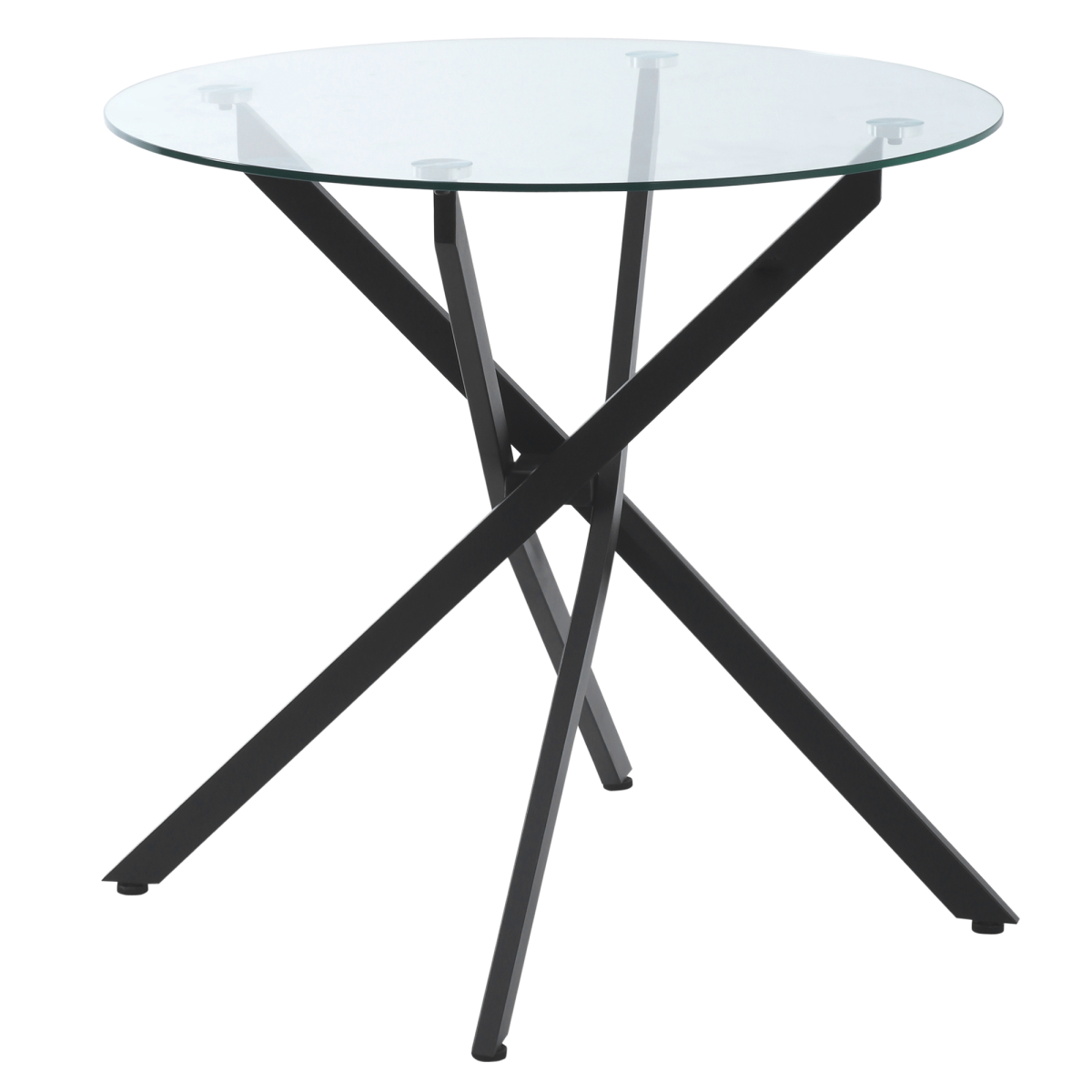 cortex-london-kensington-clear-glass-round-metal-dining-table